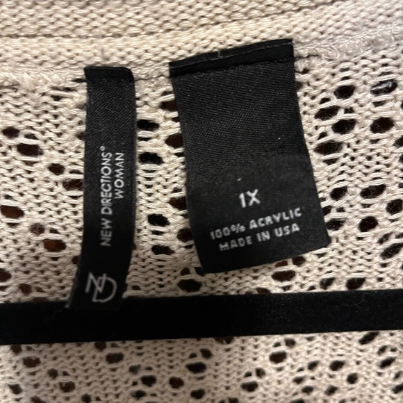 New directions sweater cardigan beige size 1X - Picture 3 of 3